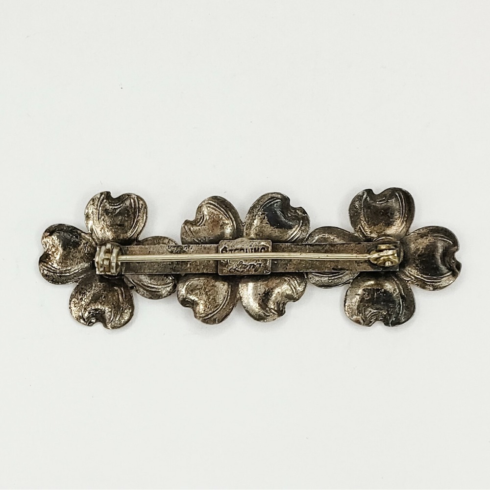 Sterling Silver 925 Dogwood Flower Brooch Pin Signed Lang - Picture 2 of 6